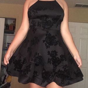 Short Black Floral Dress